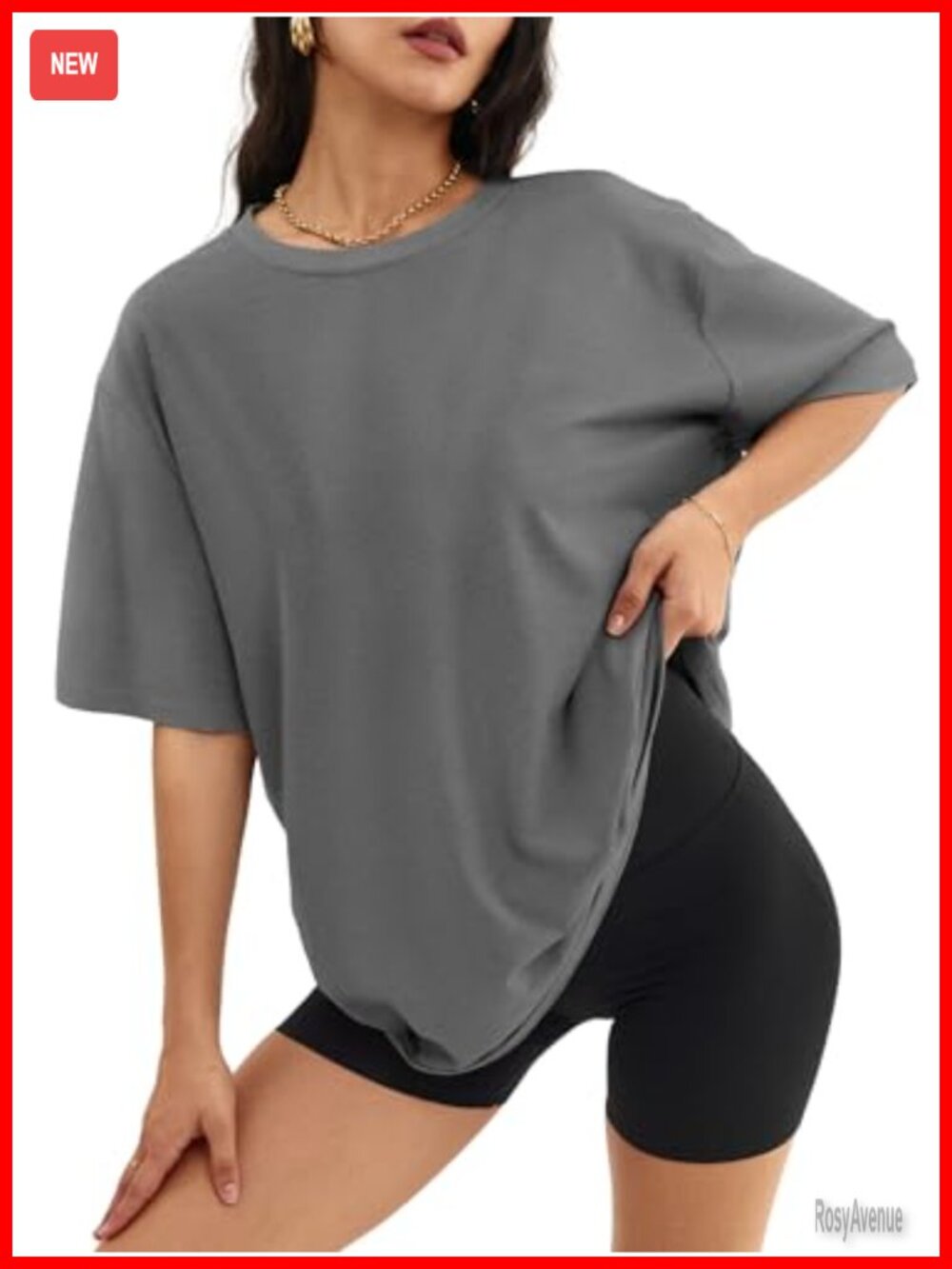 Oversized Workout T-Shirt Short Sleeve Loose Fit Crew Neck Tee